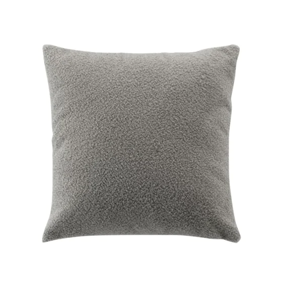 Coussin dehoussable compresse 45 x 45 cm bouclette unie wooly Gris