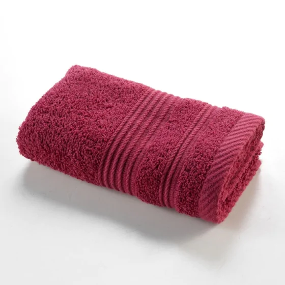 Serviette invite 30 x 50 cm eponge unie tendresse Rubis