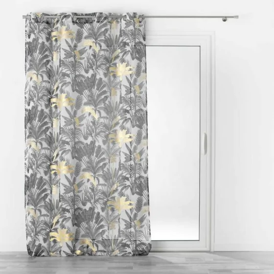 panneau a oeillets 140 x 240 cm voile sable imprime metallise karaba