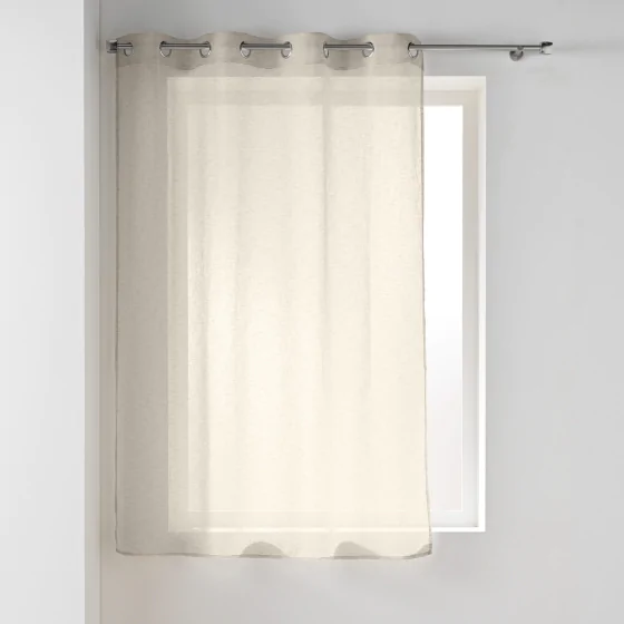 Voilage a oeillets 140 x 180 cm voile tisse carlin Beige