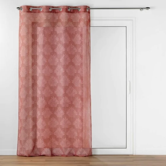 Voilage a oeillets 140 x 240 cm voile tissé appliqué Levita Marsala