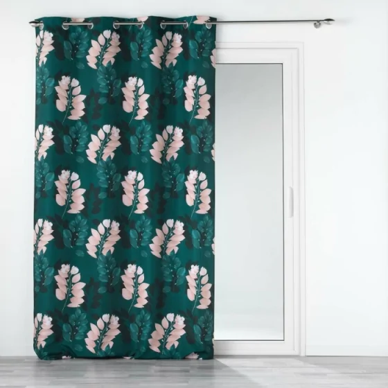 Rideau a oeillets 140 x 280 cm polyester imprime belline Emeraude