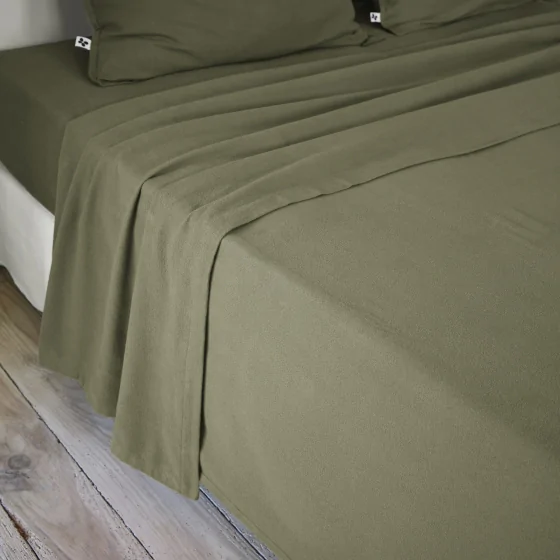 Drap plat 240 x 300 cm flanelle de coton chaude - Candice Romarin