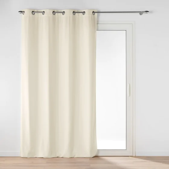 Rideau a oeillets 135 x 260 cm velours uni Novana Beige