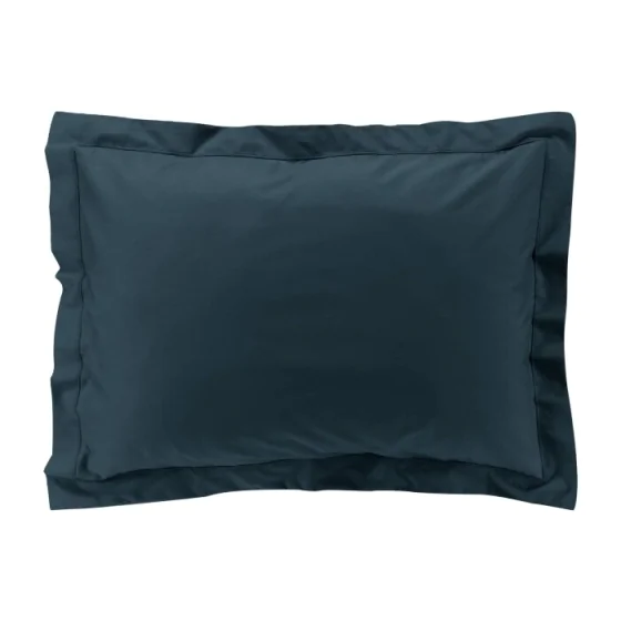 Taie d'oreiller vp 50 x 70 cm percale uni 78 fils percaline  +p bourdon Bleu Nuit