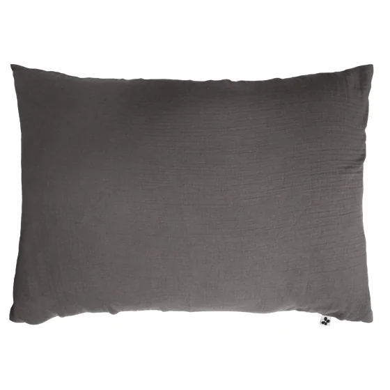 Taie d'oreiller en double gaze de coton – 50 x 70 cm – Granit