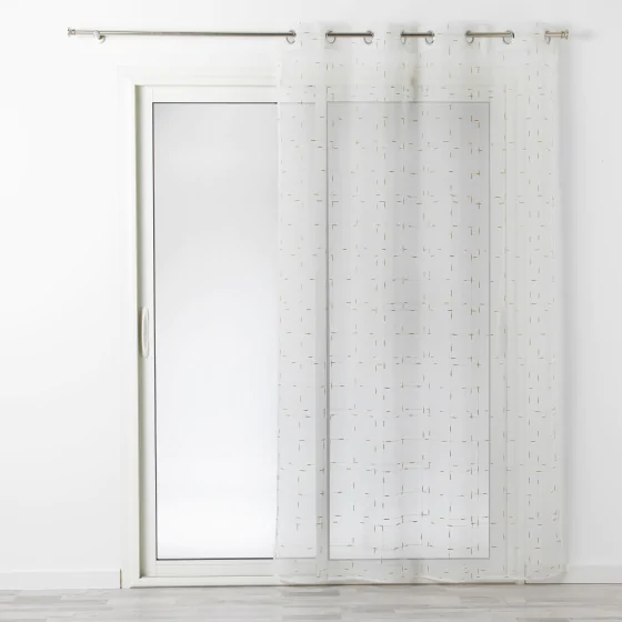 Voilage à oeillets 140 x 240 cm luminette fils metallises dixie Blanc/or