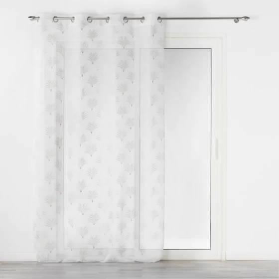 Panneau a oeillets 140 x 240 cm voile sable imprime metallise arcadie Sans