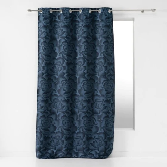 Rideau a oeillets 140 x 280 cm jacquard rosalina Navy