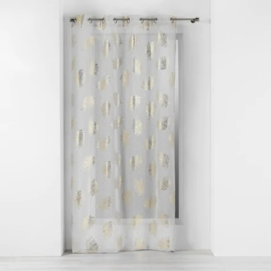Panneau a oeillets 140 x 280 cm voile sable imprime metallise sunny gold Sans