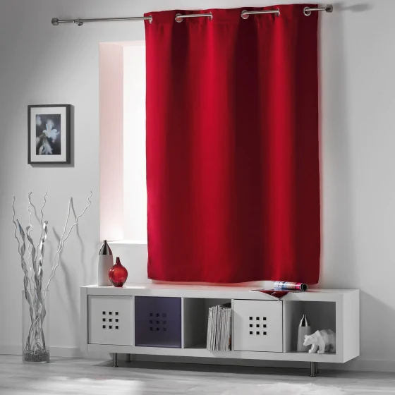 Rideau 100% occultant petite hauteur 140 x 180 cm occult Carmin