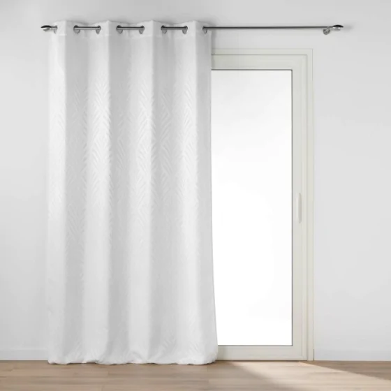 Rideau a oeillets 140 x 260 cm jacquard victoria Blanc