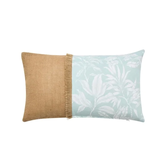 Coussin dehous. compr. franges 30x50 cm coton/polyester imp.+jute hera des place Sans