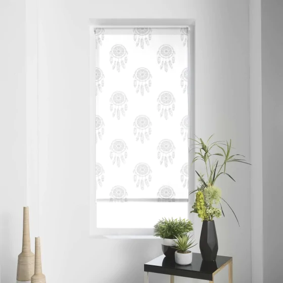 Store enrouleur imp. japonais 45 x 180 cm polyester kaya Blanc