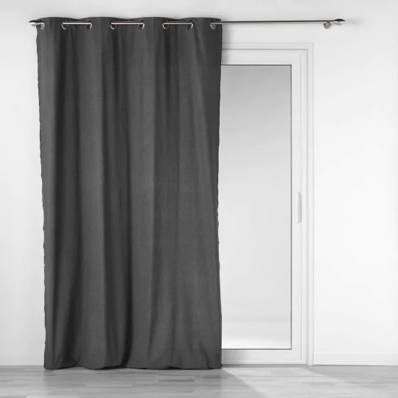 Rideau à oeillets 140 x 240 cm coton recyclé Mistraline Anthracite