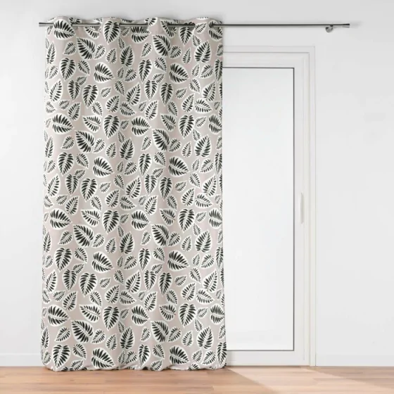 Rideau a oeillets 140 x 260 cm polyester imprimé Alma Noir