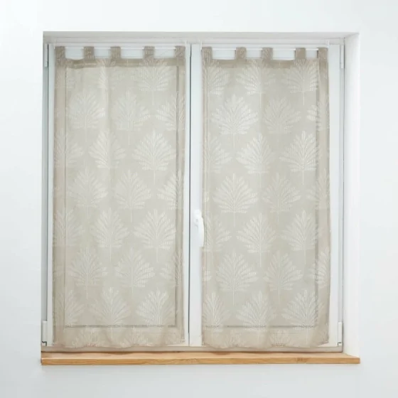 Paire droite passants 2 x 60 x 90 cm voile tisse applique levita Taupe