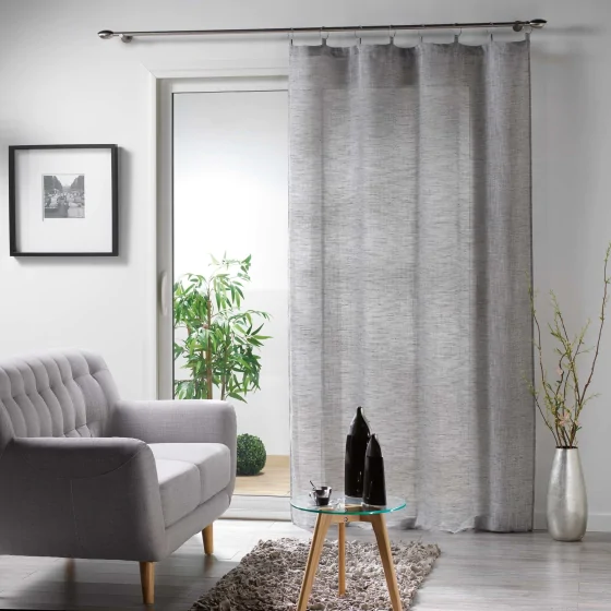 Panneau a anneaux 140 x 240 cm voile tisse milza Anthracite