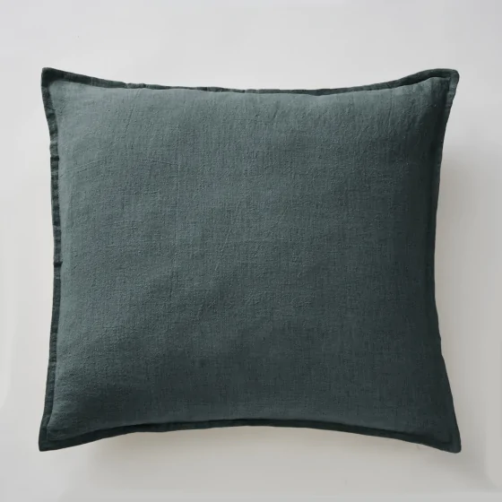 Taie d'Oreiller 60 x 60 cm - Lin Lavé Soline Ardoise (Lin français)