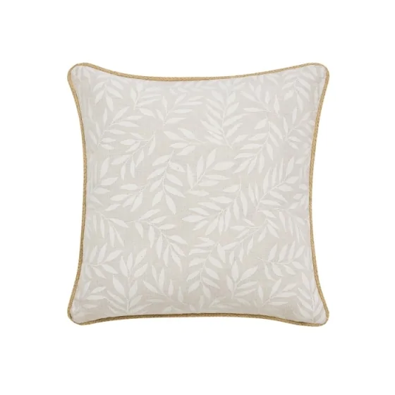 Coussin dehous compr passepoil 45 x 45 cm polycoton imprime+jute naya Naturel