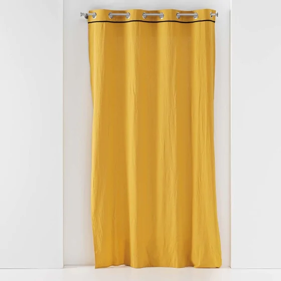 Rideau à oeillets 140 x 240 cm  Coton lavé Linette Jaune