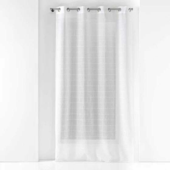 Panneau a oeillets 140 x 240 cm voile sable fantaisie eulalie Blanc