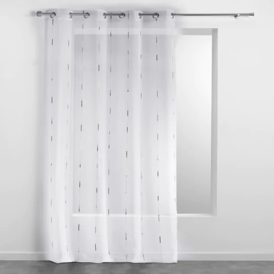 Panneau a oeillets 140 x 280 cm voile sable fils chenille chenilla Gris