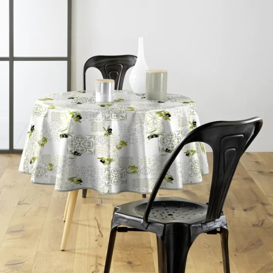 Nappe ronde (0) 160 cm pvc photoprint andalousie Sans