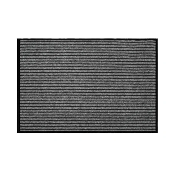 Tapis rectangle 80 x 120 cm anti-poussière grattoir Toscan - Noir/Gris