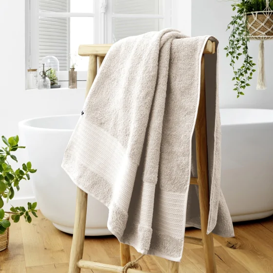 Drap de bain 90 x 150 cm éponge unie garance pampa Naturel