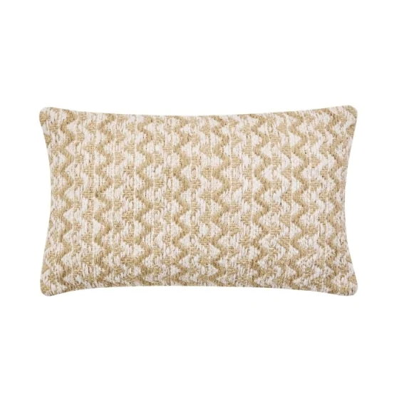 Coussin déhoussable 30 x 50 cm – Coton/Polyester avec fil métallisé Loumeo Naturel