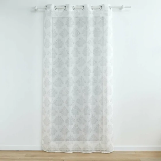 Voilage a oeillets 140 x 240 cm voile tissé appliqué Levita Blanc