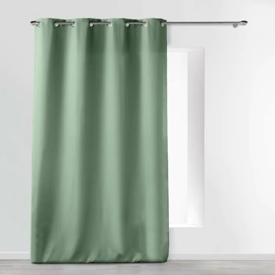 Rideau grande hauteur 140 x 280 cm polyester uni Essentiel Sauge