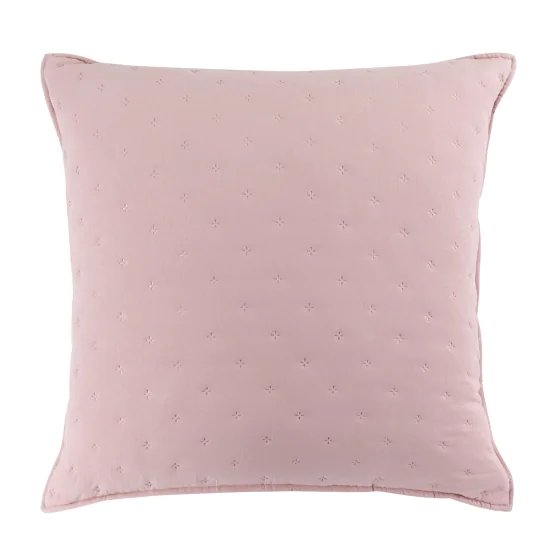 Housse de coussin 60 x 60 cm microfibre bicolore Mellow chic Rose/blanc