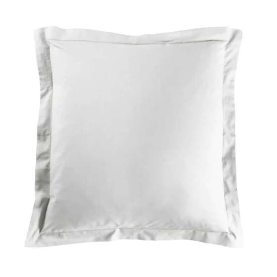 Taie d'oreiller 63 x 63 cm uni 57 fils lina  +point bourdon Blanc