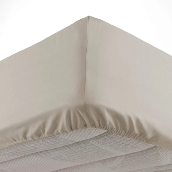 Drap housse 140 x 190 cm bonnet 30 cm Mmicrofibre Oscar Naturel