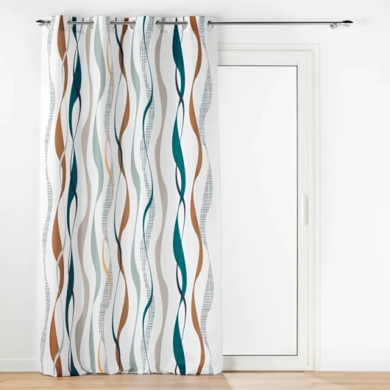 Rideau a oeillets 140 x 280 cm polyester imprime Lisana