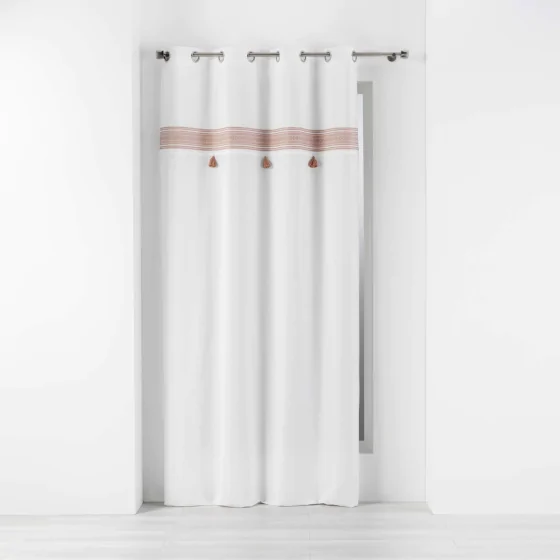 Rideau tamisant 140 x 240 cm 100% coton brodé  Amaya Rose