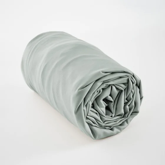 Drap housse 180 x 200 cm bambou salomé eucalyptus Bleu clair
