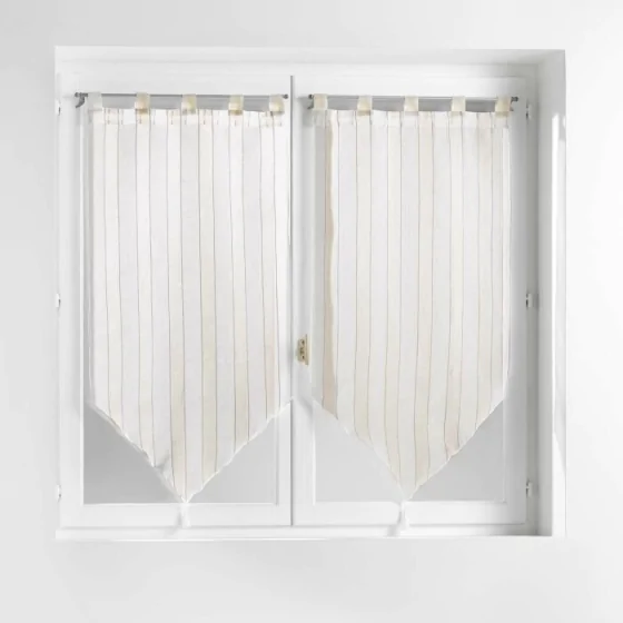 Paire pompon passants 2 x 60 x 160 cm tisse naturel charlize Sans