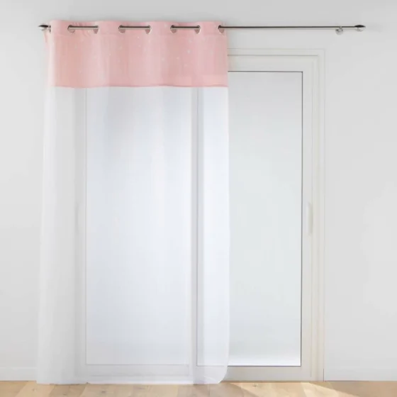 Voilage grande hauteur a oeillets 140 x 280 cm Velours phosphorescent Moonlight Rose
