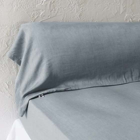 Taie de Traversin 43 x 185 cm - Lyocell Uni Lysandre Stone - 147 g/m²