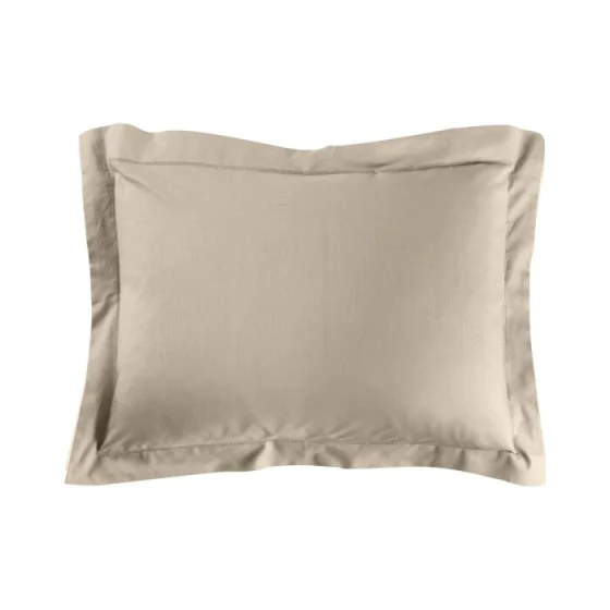 Taie d'oreiller 50 x 70 cm uni 57 fils lina  +point bourdon Sable