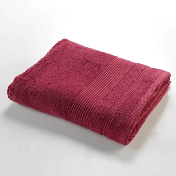 Drap de bain 90 x 150 cm eponge unie tendresse Rubis