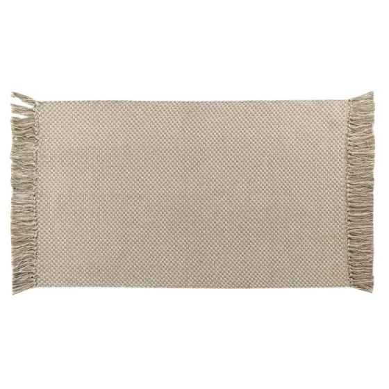 Tapis rectangle a franges 50 x 80 cm coton/polyester tisse pietro Sans
