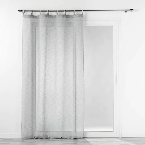 Voilage a oeillets bois 140 x 240 cm voile tissé Minalisa Gris