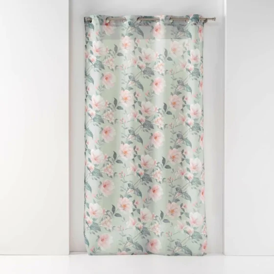 Panneau a oeillets 140 x 240 cm voile sable imprime alissia Menthe