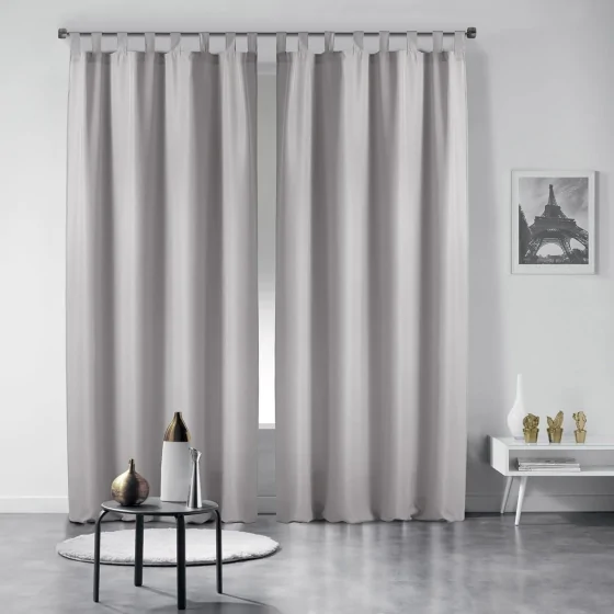 Lot de 2 rideaux unis à passants 140 x 260 cm polyester Essentiel Blanc