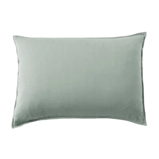 Taie d'Oreiller 50 x 70 cm en Lyocell Uni Lysandre Vert Lichen