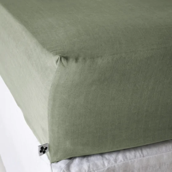 Drap Housse 180 x 200 cm en Lyocell Uni Lysandre Thym